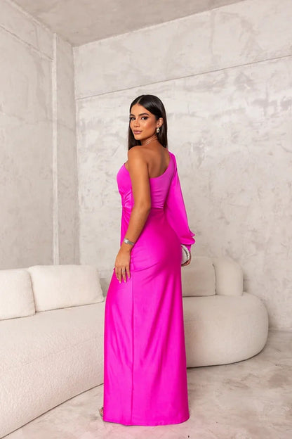 Dam Aftonklänning One-Shoulder Elegant festlig med slits – Perfekt för speciella tillfällen