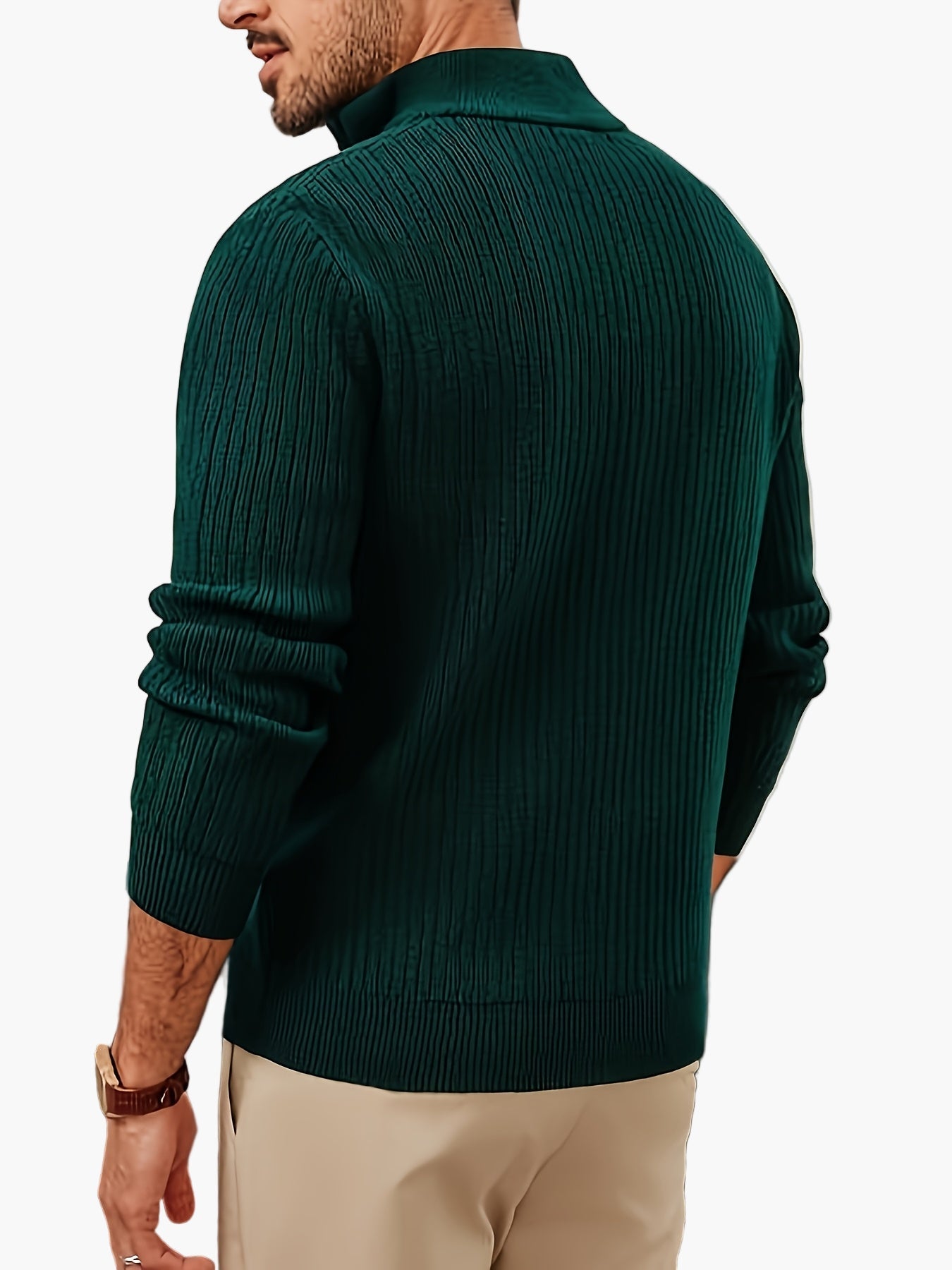 Herren Halbzip-Strickpullover im modernen Casual-Stil für Herbst und Winter