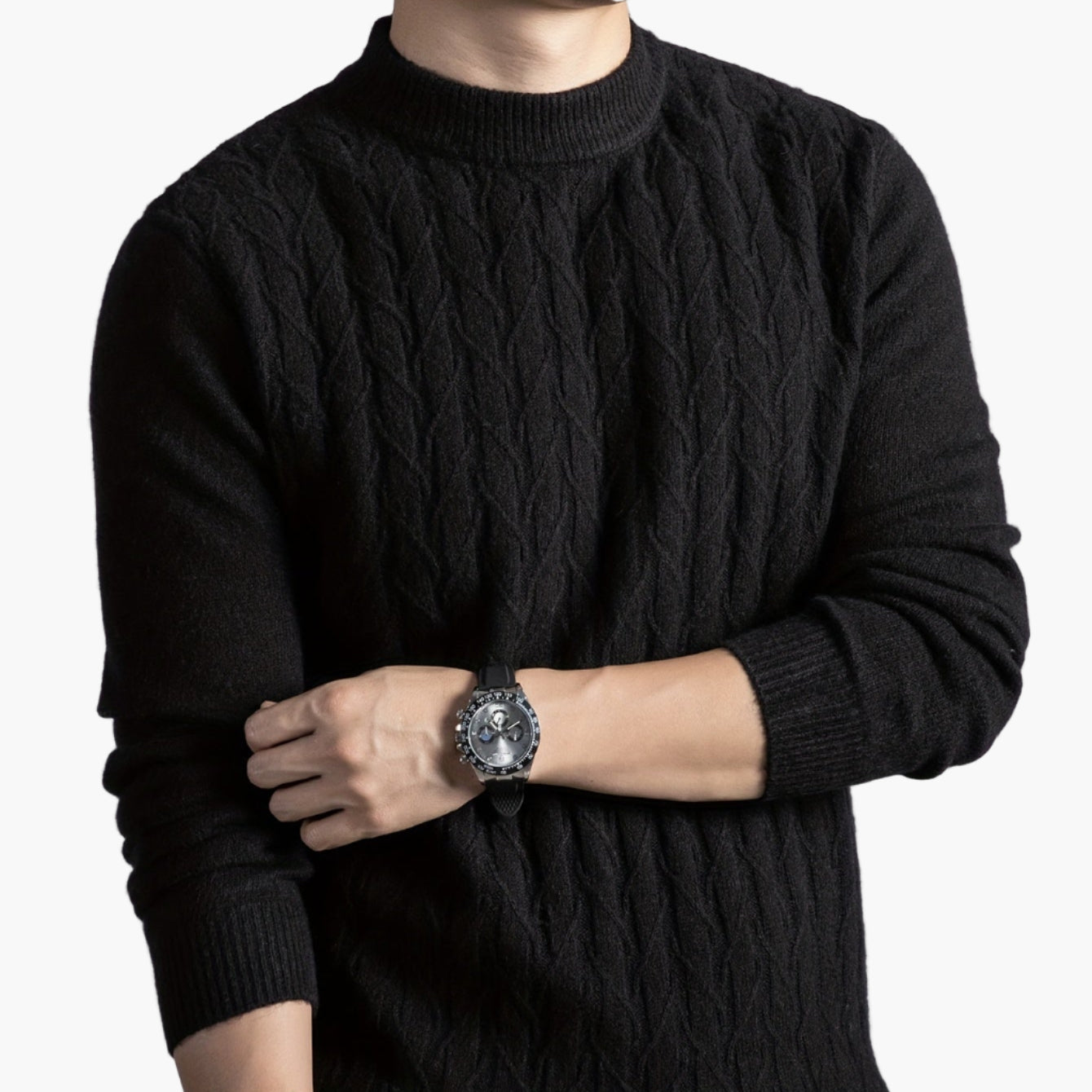 Herren Strickpullover im klassischen Zopfmuster – Eleganter Freizeit-Look für Herbst und Winter