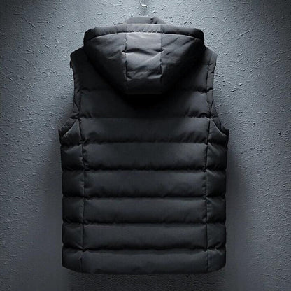 Heren Gewatteerde Bodywarmer met Capuchon – Modieuze Outdoor Warmtebodywarmer voor Dagelijks Gebruik & Vrije Tijd