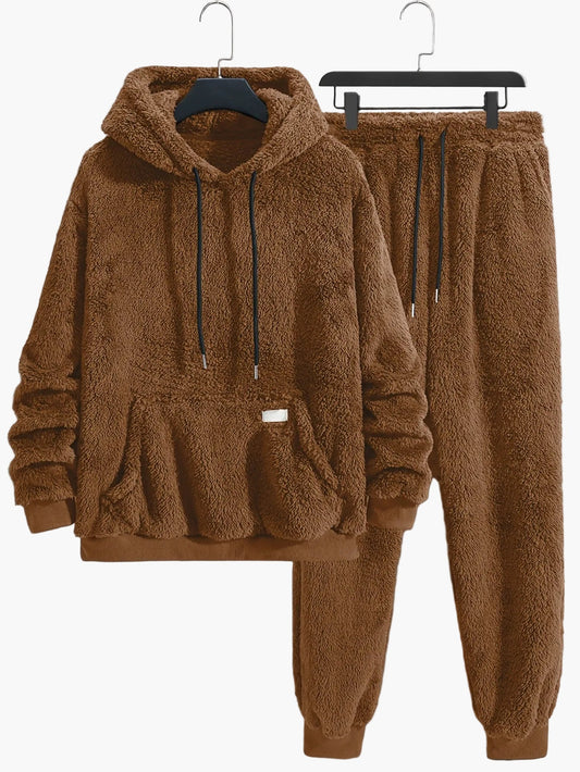 Heren Knusse Vrijetijds Hoodie & Joggingbroek Set – Loungewear voor Herfst & Winter