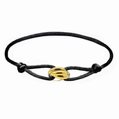 Pulsera ajustable azul claro con anillos entrelazados de acero inoxidable – Unisex y minimalista