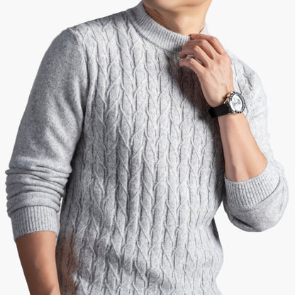 Herren Strickpullover im klassischen Zopfmuster – Eleganter Freizeit-Look für Herbst und Winter