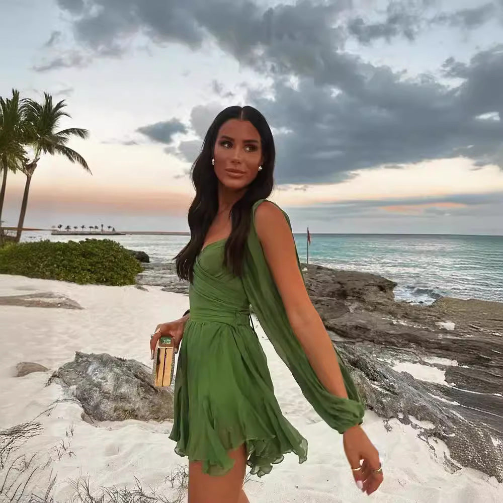 Betty – Vestito alla moda off-shoulder con maniche a lanterna