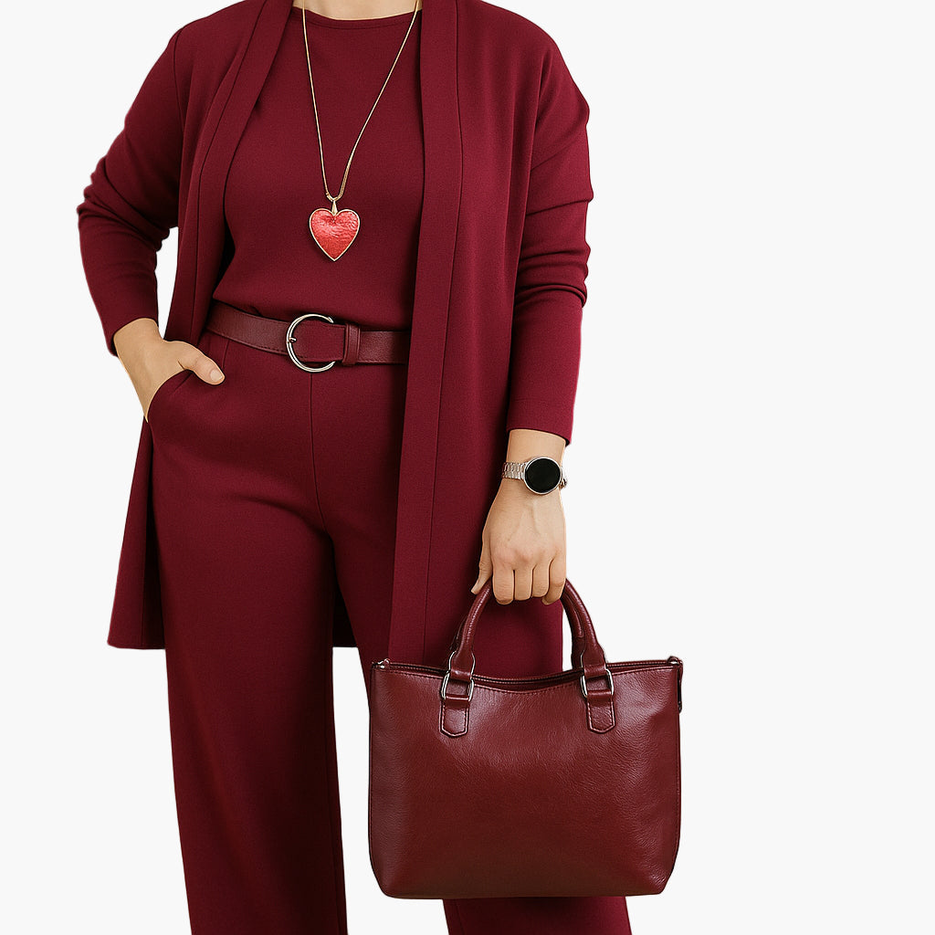 Damen 3-Teiler Set – Elegantes Minimalistisches Outfit für Alltag und Büro