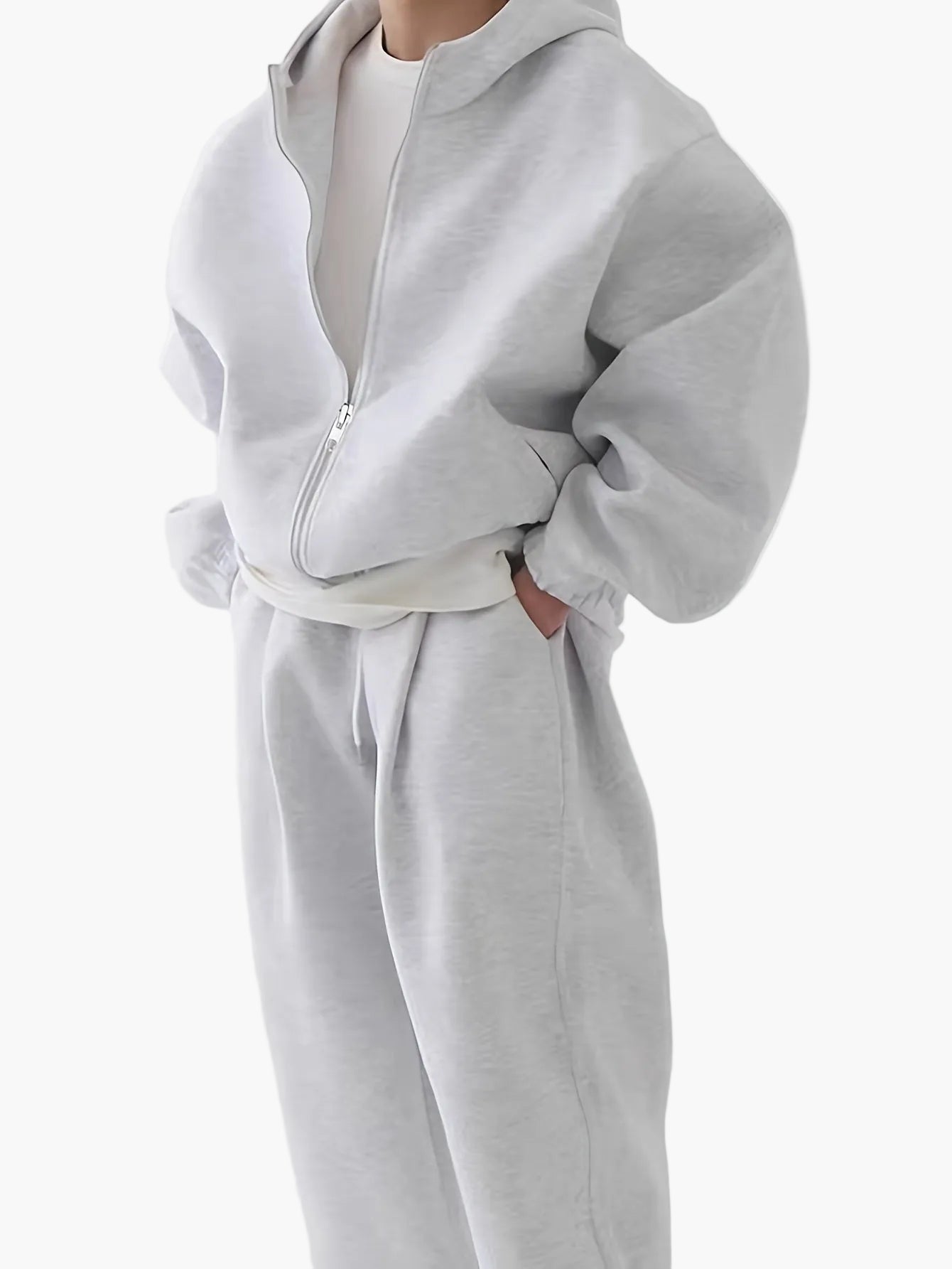 Heren Oversize Trainingspak Set met Capuchon, Sportieve Vrijetijdslook, Ideaal voor Herfst en Winter