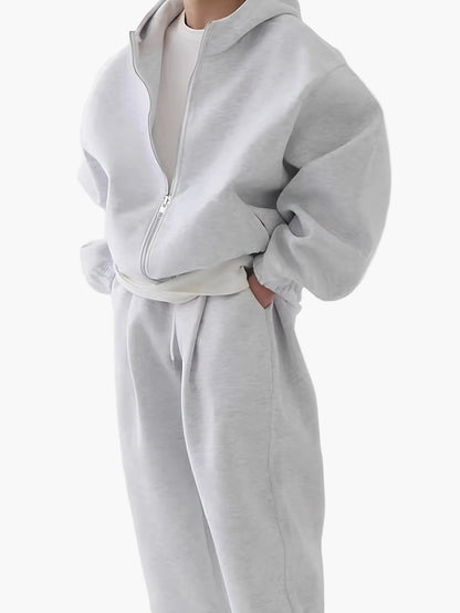 Heren Oversize Trainingspak Set met Capuchon, Sportieve Vrijetijdslook, Ideaal voor Herfst en Winter