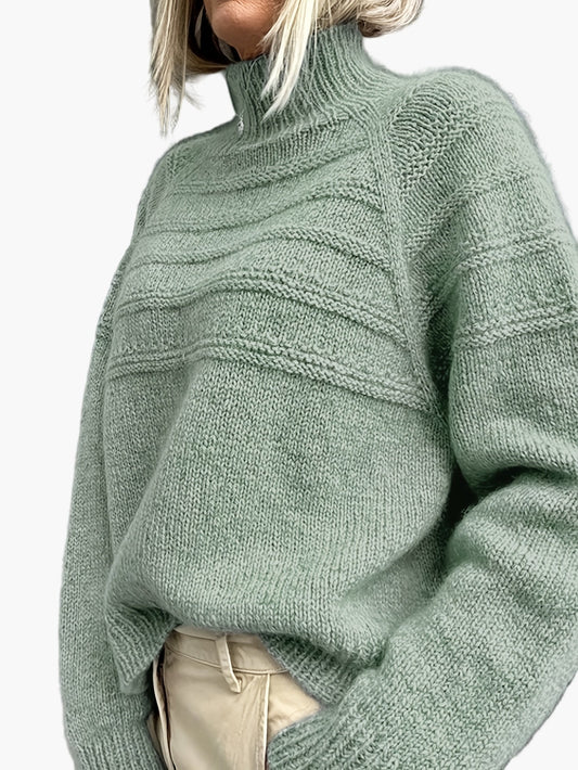 Damen Strickpullover mit Stehkragen – Eleganter Alltags-Pullover für stilvolle Outfits