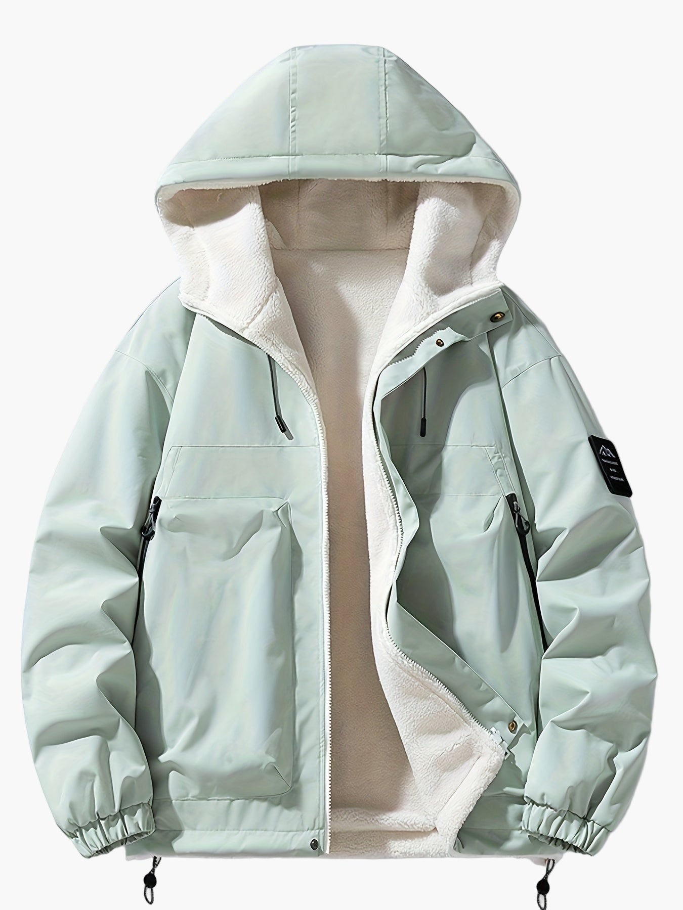 Herren Winterjacke mit Kapuze, Urban Streetwear, Casual Outdoorjacke, Warm Gefüttert