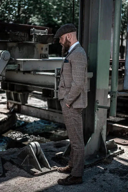 Heren dubbelgeknoopt driedelig pakset – Klassieke Britse stijl voor bruiloft, zaken & feestelijke gelegenheden