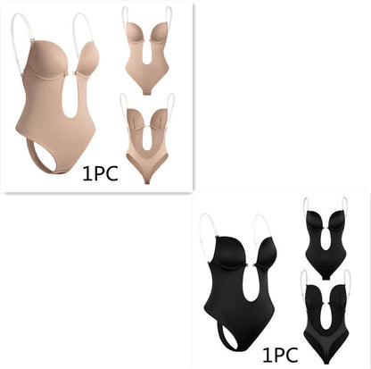 Damska bielizna modelująca sylwetkę – Bezszwowy body z efektem push-up i regulowanymi ramiączkami