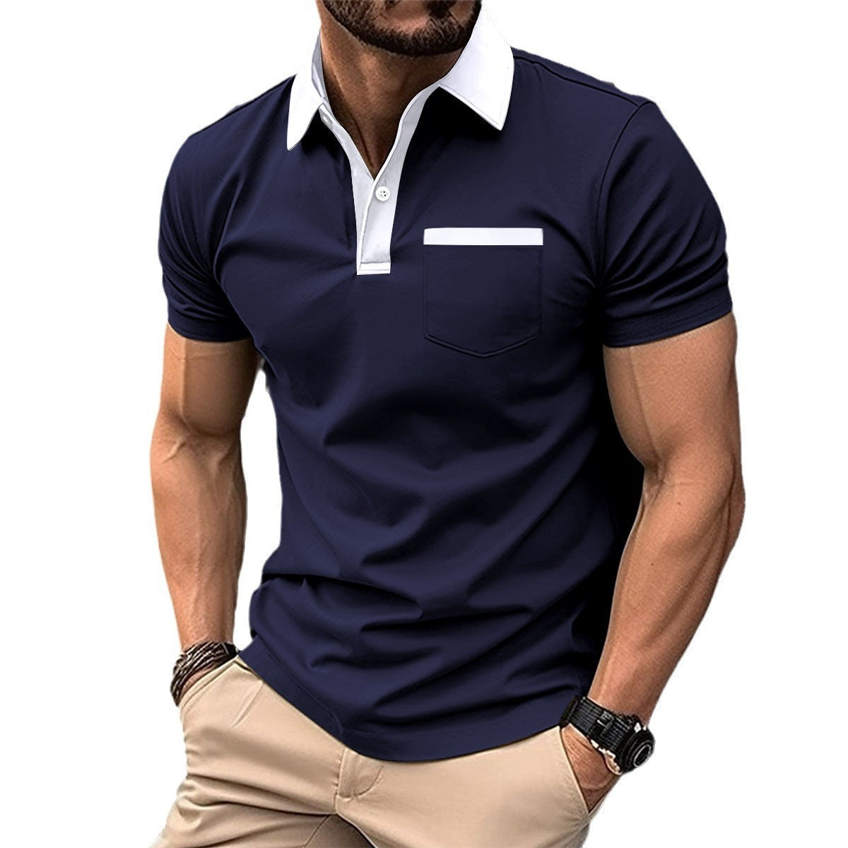 Stewart – Camiseta polo ajustada y moderna de manga corta