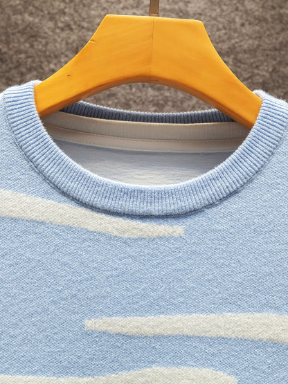 Herren Pullover mit Landschafts- und Tiermotiv, Casual Style für Herbst und Winter