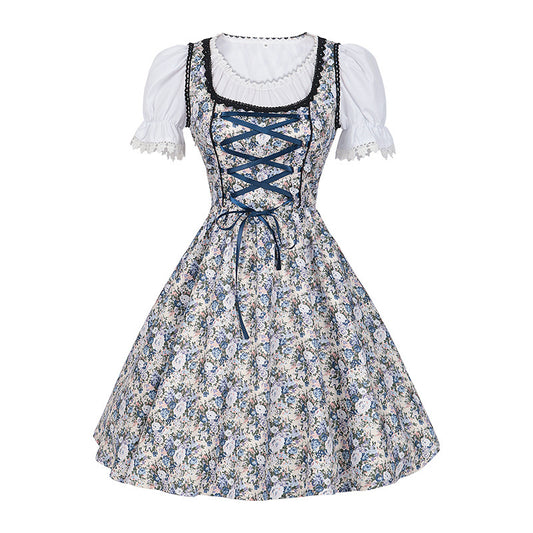 Dam Dirndl-klänning i traditionell folkdräktstil för Oktoberfest och scenframträdanden