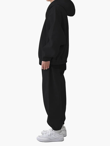 Heren Oversize Trainingspak Set met Capuchon, Sportieve Vrijetijdslook, Ideaal voor Herfst en Winter