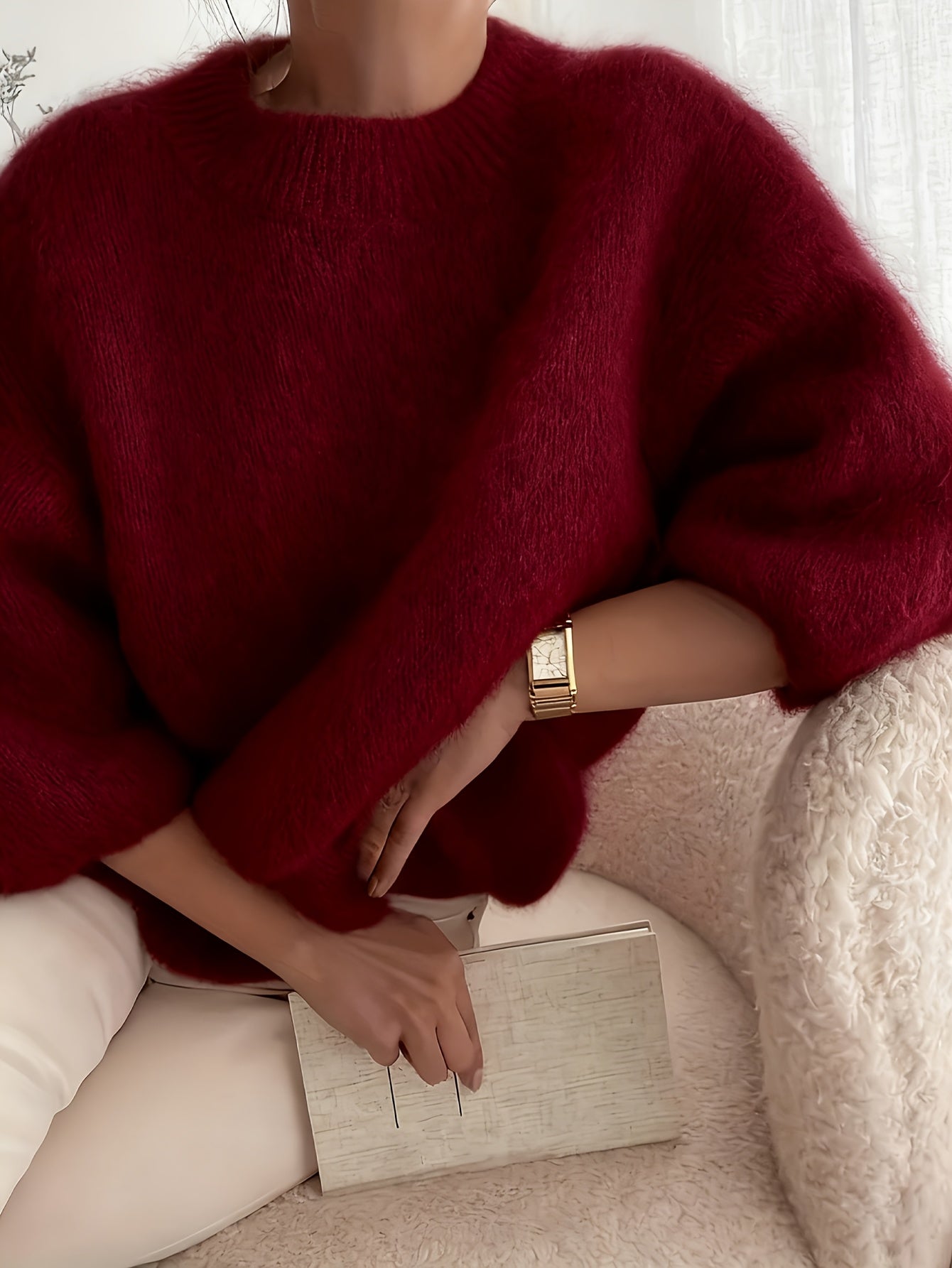 Damen Pullover im eleganten Oversized-Stil für Herbst und Winter