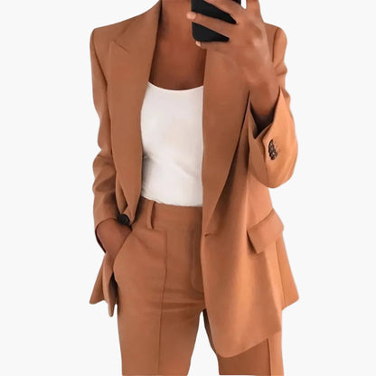 Dames businesspak set – Elegante blazer en broek outfit voor kantoor & dagelijks gebruik