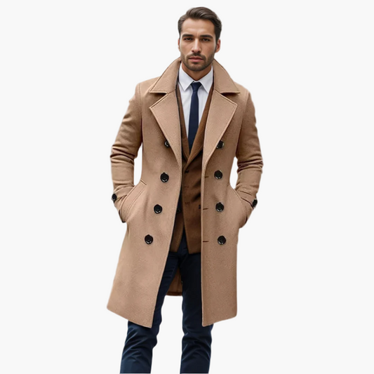 Heren Italiaanse Lange Mantel – Moderne Business & Vrijetijds Trenchcoat, Elegante Stijl