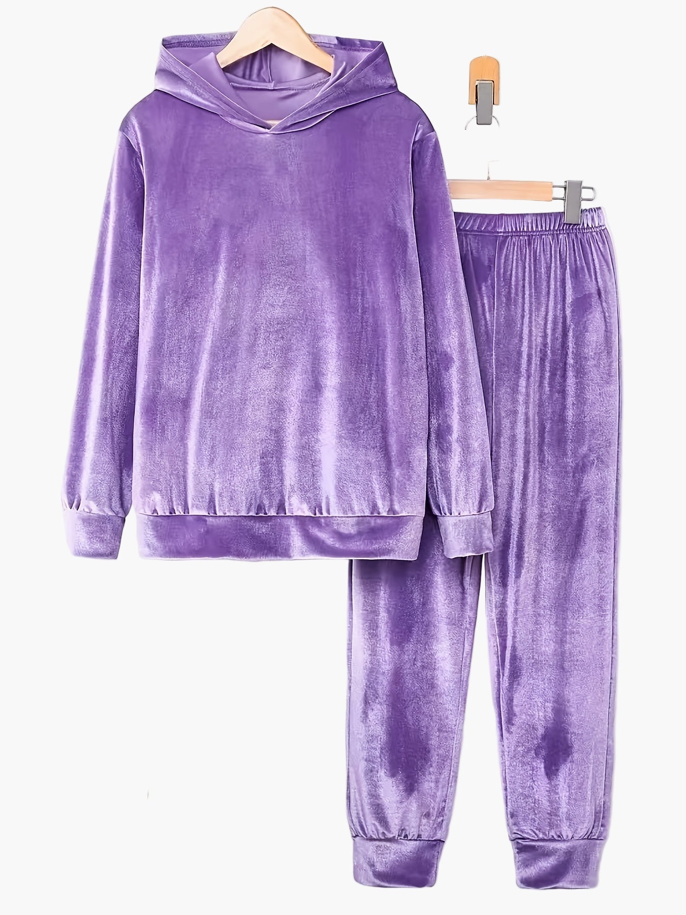 Conjunto de ocio para mujer con sudadera con capucha y pantalón de chándal – Conjunto cómodo para casa para otoño e invierno