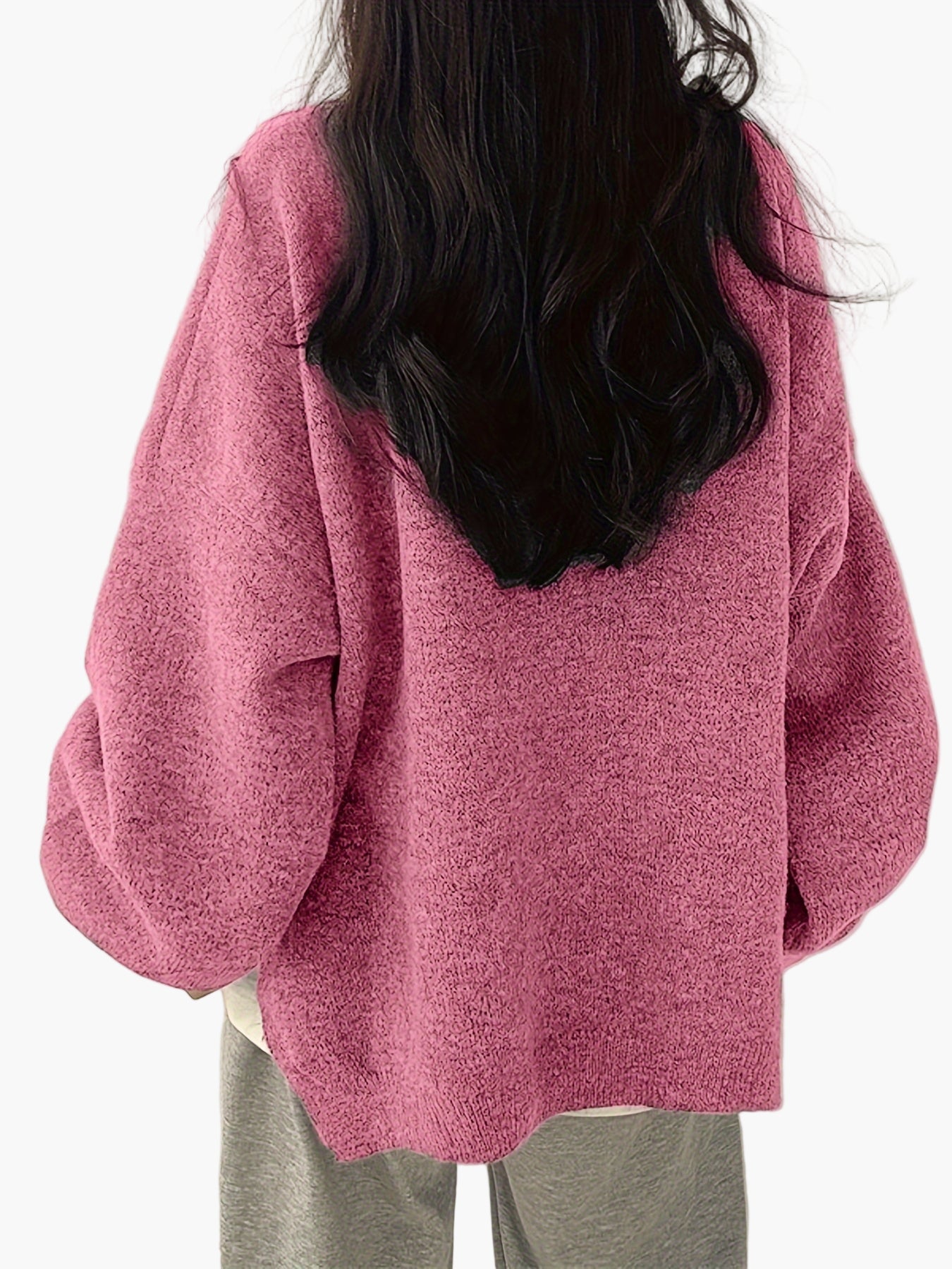 Damen Oversize Pullover Lockerer Schnitt Gemütlicher Freizeit-Look