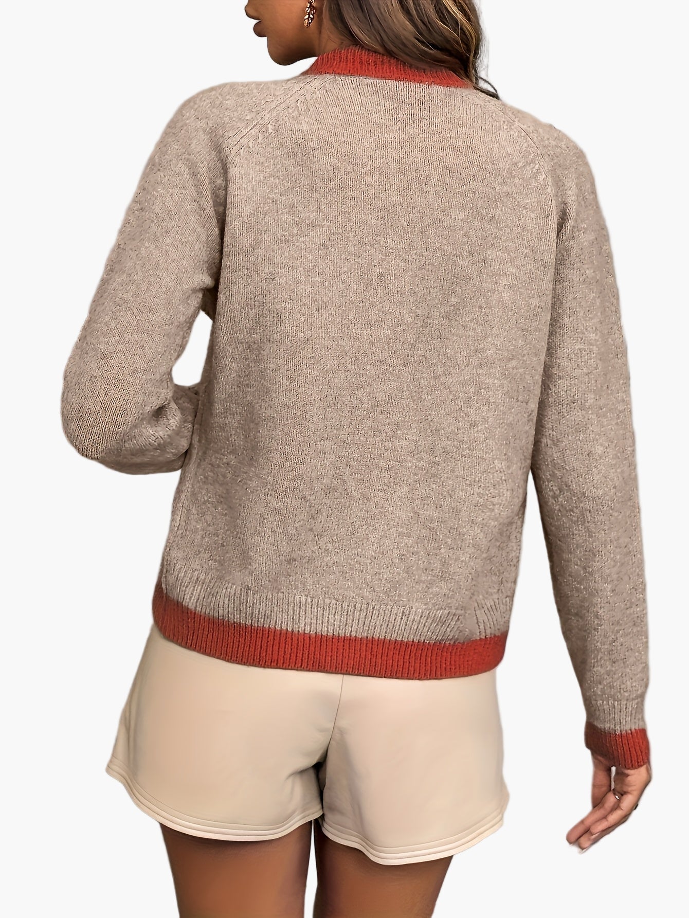 Cardigan pour femmes avec design color block et look décontracté élégant – Idéal pour le bureau et le quotidien