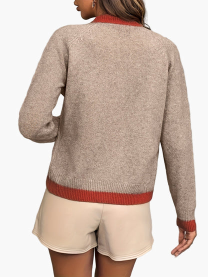 Cardigan pour femmes avec design color block et look décontracté élégant – Idéal pour le bureau et le quotidien