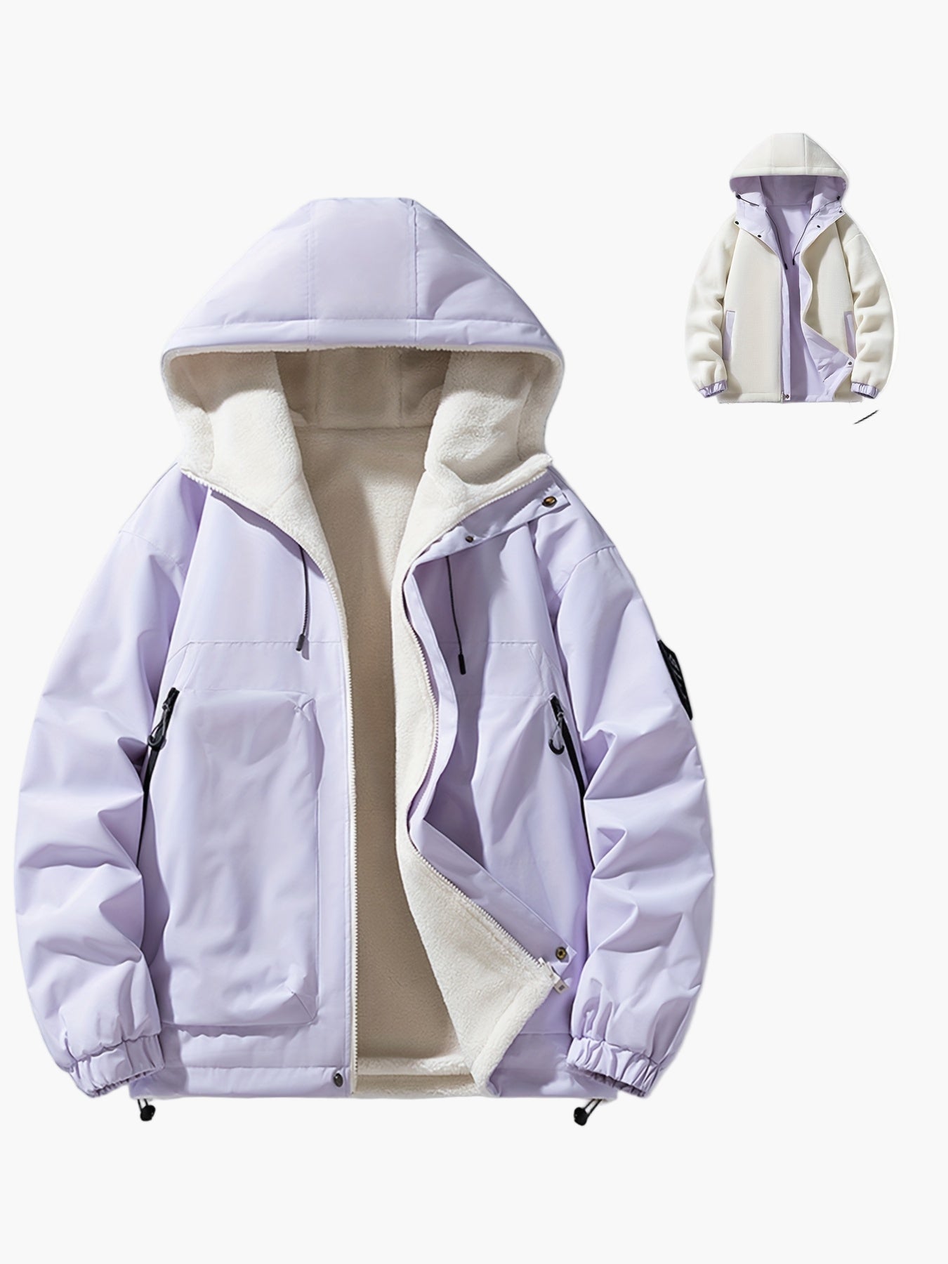 Herren Winterjacke mit Kapuze, Urban Streetwear, Casual Outdoorjacke, Warm Gefüttert