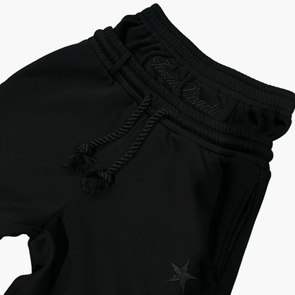 Unisex baggy joggingbyxa med dragsko och stjärnbroderi – Streetwear-look för fritid & vardag