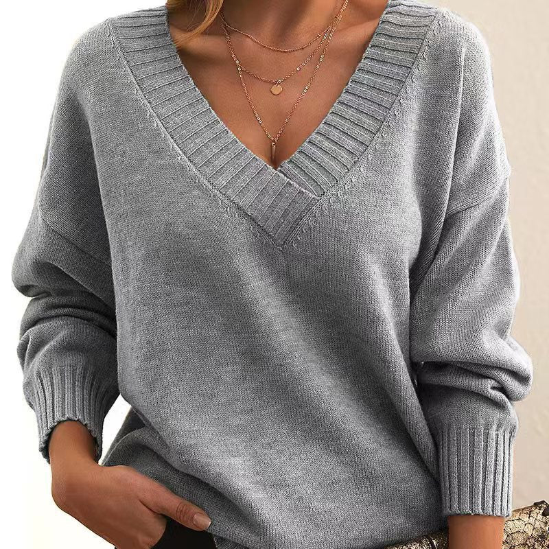 Sophia – Lässiger V-Ausschnitt Pullover für Frauen