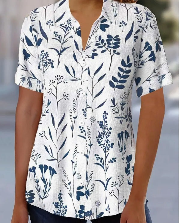 Isaac – męska koszula z krótkim rękawem w paski z zapięciem na guziki