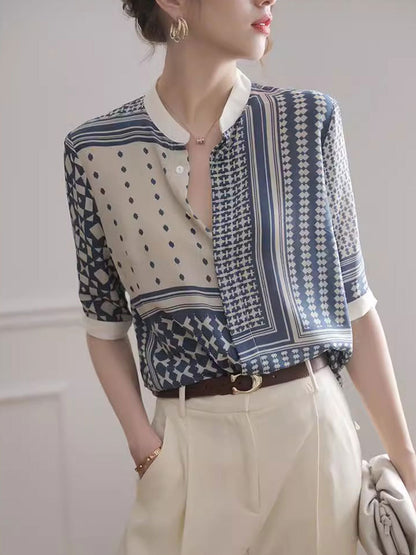 Aileen - Retro Kariertes Gestreiftes Hemd