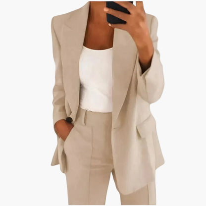 Dames businesspak set – Elegante blazer en broek outfit voor kantoor & dagelijks gebruik