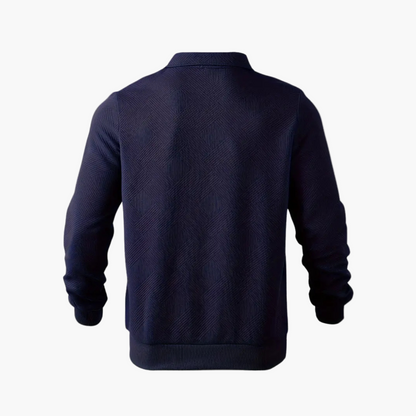 Herren Pullover im Vintage Stil mit Reißverschluss – Geometrisches Muster und moderner Freizeitlook