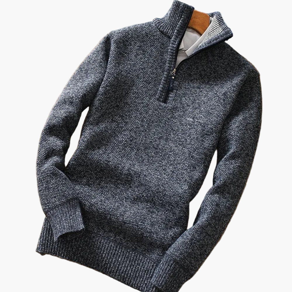 Pull en maille homme avec fermeture éclair – Style décontracté moderne pour quotidien et bureau