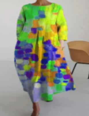 Amanda – 3D Baumwoll- und kleid mit halben Ärmeln