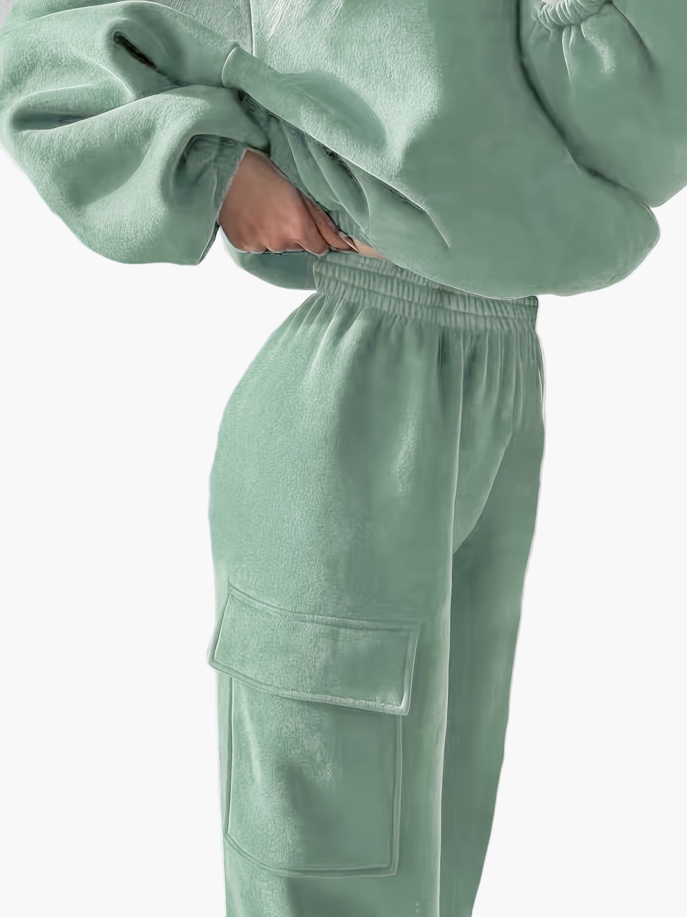 Conjunto de dos piezas de ocio para mujer – Elegante conjunto lounge suelto con suéter y pantalón