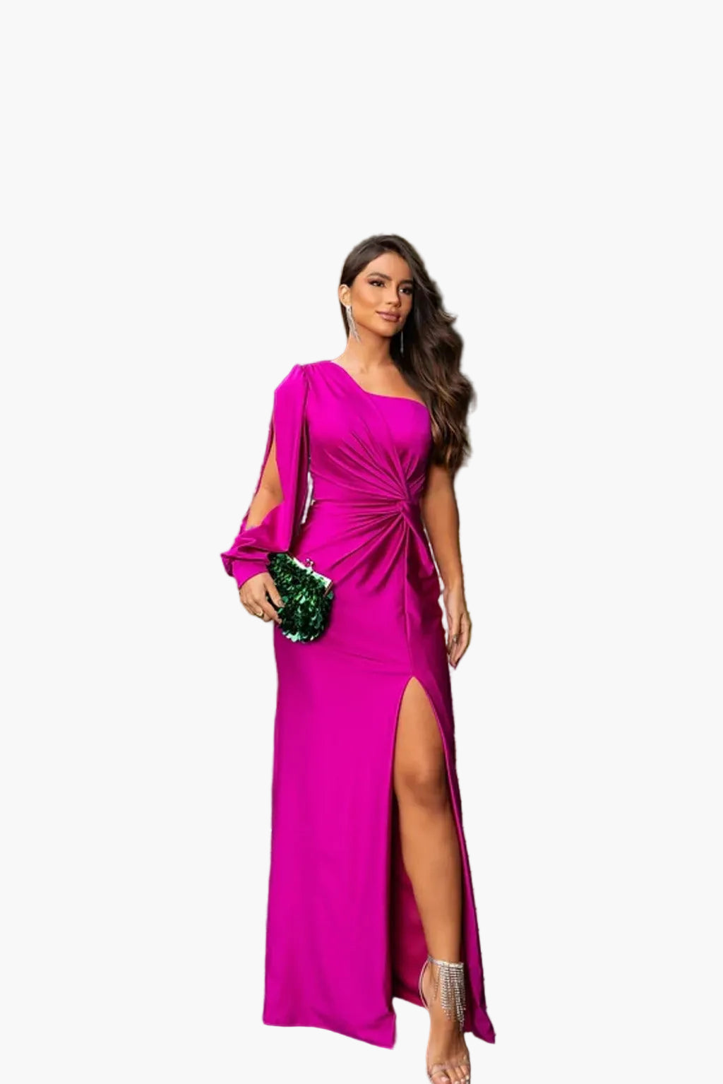 Dam Aftonklänning One-Shoulder Elegant festlig med slits – Perfekt för speciella tillfällen