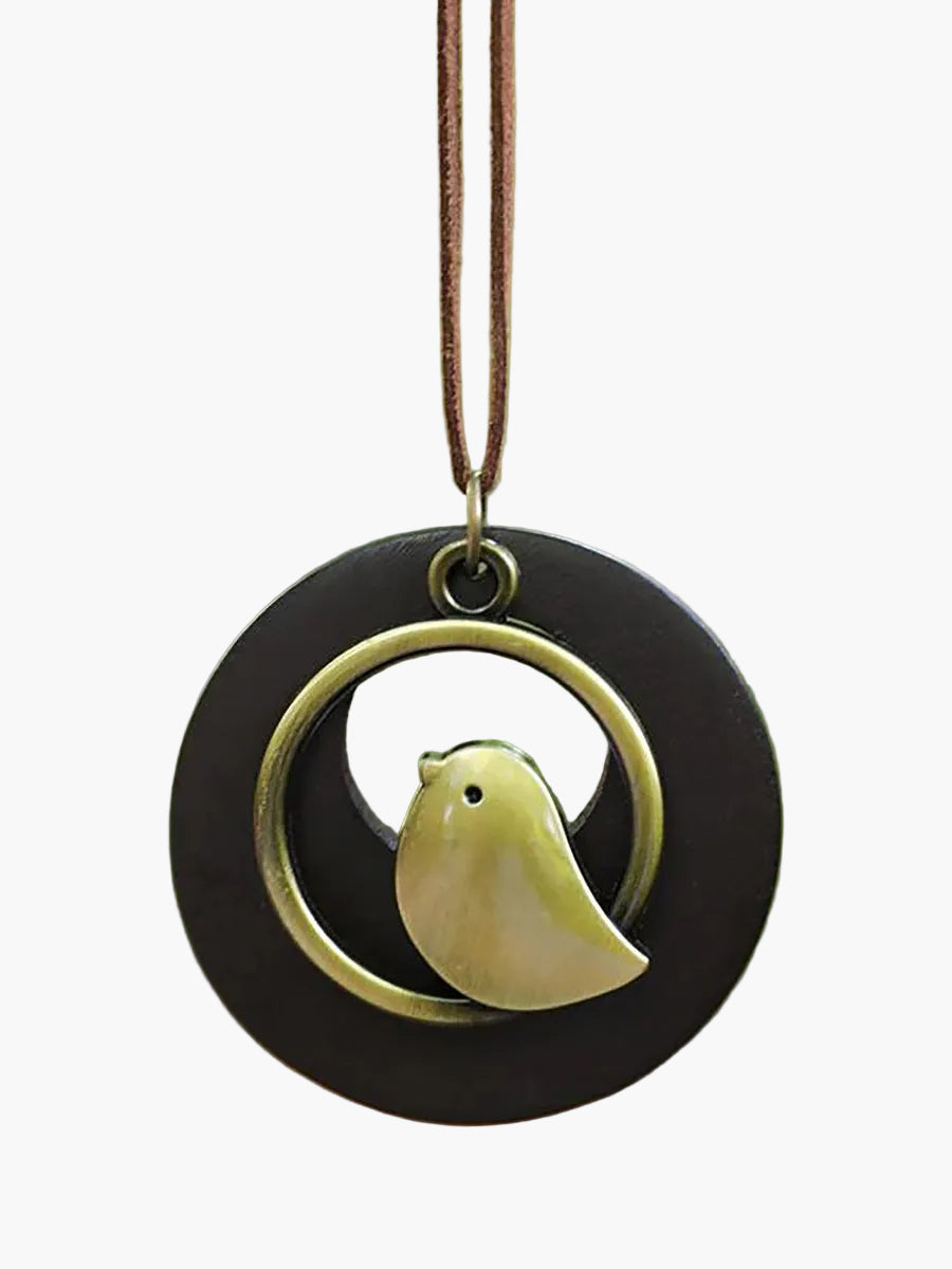 Unisex retro halsband med fågelberlock för fester och presenter