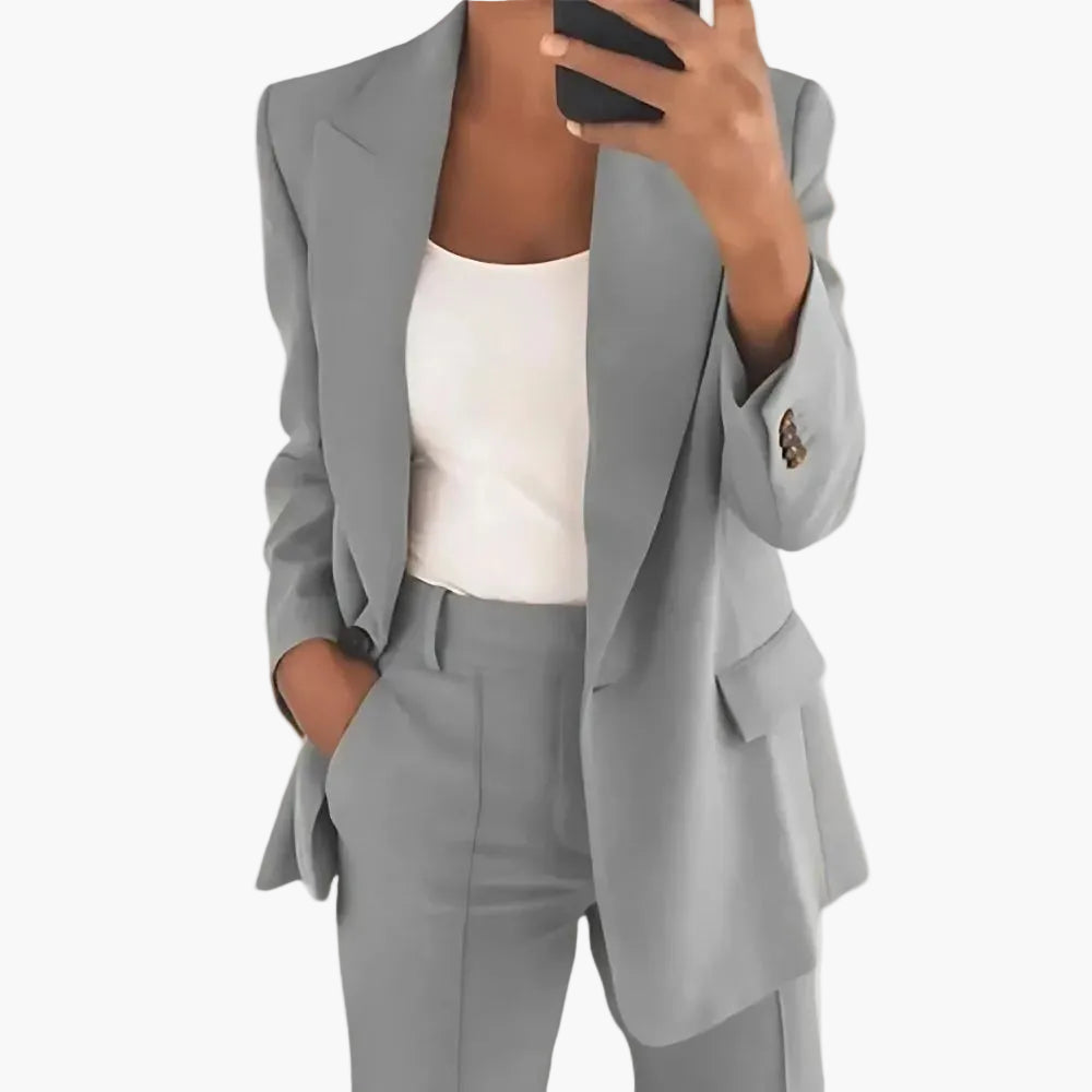 Dames businesspak set – Elegante blazer en broek outfit voor kantoor & dagelijks gebruik