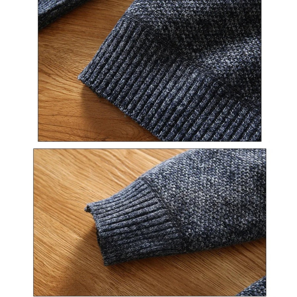 Pull en maille homme avec fermeture éclair – Style décontracté moderne pour quotidien et bureau