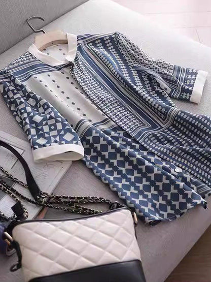 Aileen - Retro Kariertes Gestreiftes Hemd