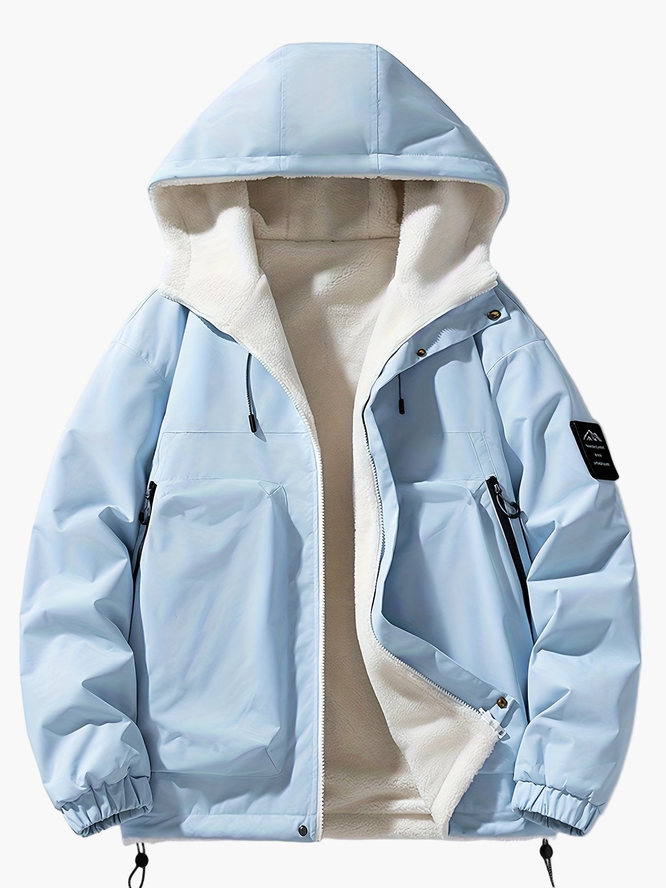 Herren Winterjacke mit Kapuze, Urban Streetwear, Casual Outdoorjacke, Warm Gefüttert