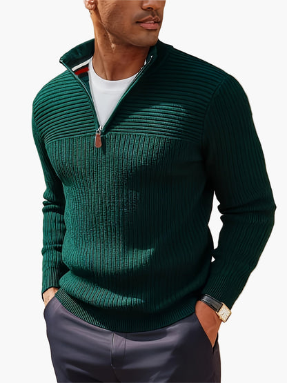 Herren Halbzip-Strickpullover im modernen Casual-Stil für Herbst und Winter
