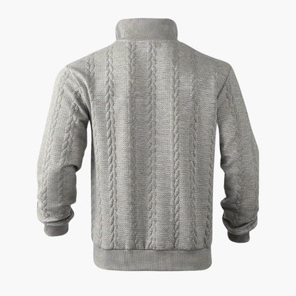 Herren Strickpullover Half-Zip – Stilvoller Freizeitpullover mit Zopfmuster für Alltag und Büro