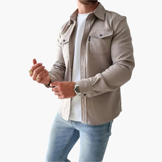 Herren Overshirt Jacke – Modernes Button-Through Hemdjacke für Freizeit und Business