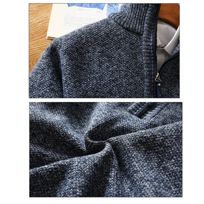 Pull en maille homme avec fermeture éclair – Style décontracté moderne pour quotidien et bureau