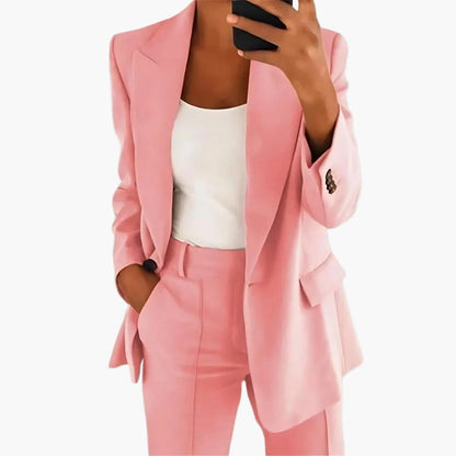 Dames businesspak set – Elegante blazer en broek outfit voor kantoor & dagelijks gebruik