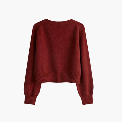 Cárdigan de punto para mujer con escote en V y botonadura diagonal – Cardigan moderno para oficina y uso diario