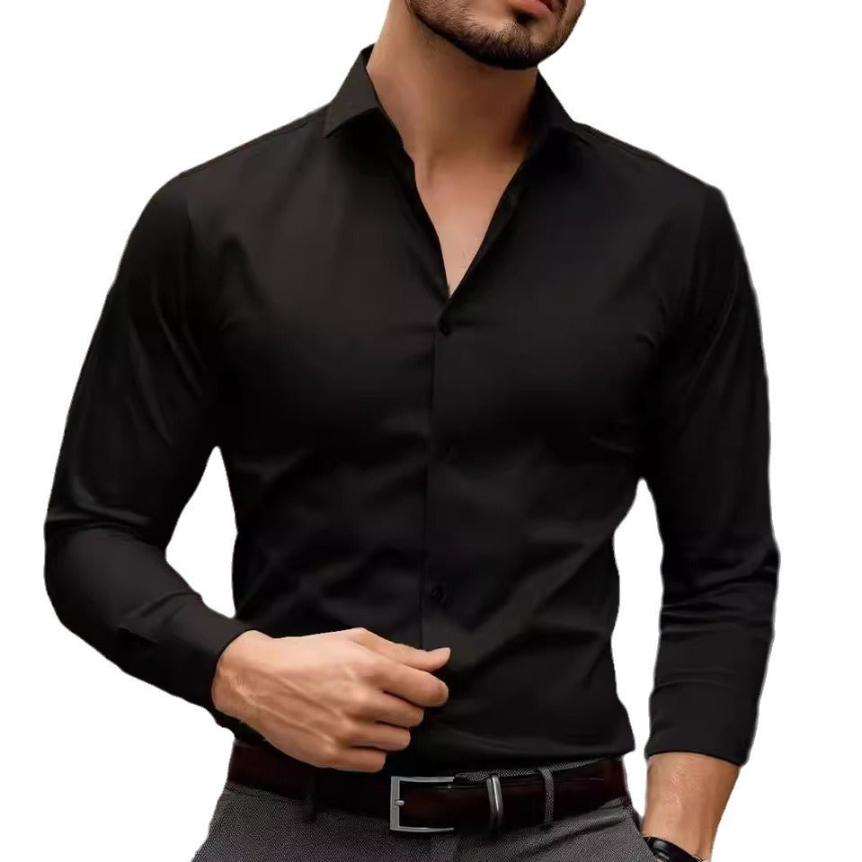 Herren Slim Fit Langarm-Hemd Weiß – Elegantes Business- & Freizeit-Hemd
