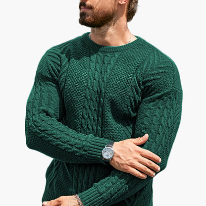 Herren Strickpullover im Casual Look für Herbst und Winter – Modischer Grobstrick Pullover mit Rundhalsausschnitt